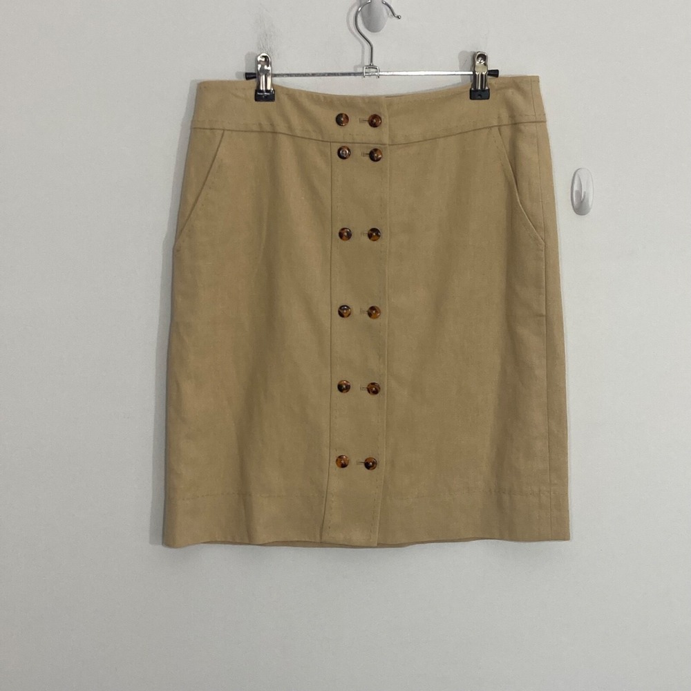 Tory Burch Womens Skirt Size 6 Button Front Straight Pencil Designer Academia